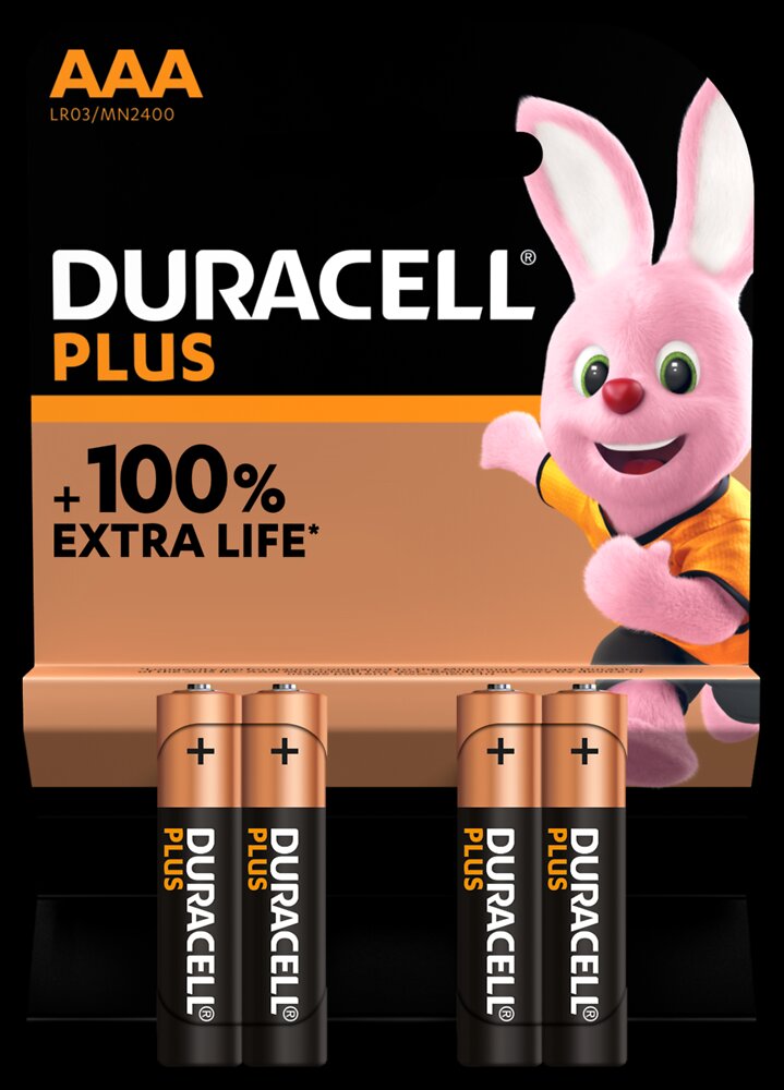 DURACELL - Piles alcalines AAA x4 Duracell Plus, 1.5V LR03 - large