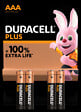DURACELL - Piles alcalines AAA x4 Duracell Plus, 1.5V LR03 - vignette