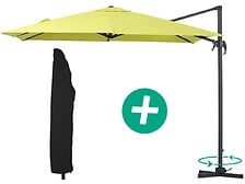 HABITAT ET JARDIN Parasol jardin déporté Alu "Sun 3" - Carré - 3 x 3 m - Vert + ...