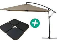 HABITAT ET JARDIN Parasol jardin déporté Alu "Ilios 3" - Carré - 3 x 3 m - Taup ...