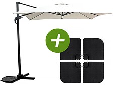 HABITAT ET JARDIN Parasol jardin déporté "Soleil" - Carré - 2.5 x 2.5 m - Ecru  ...