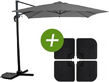 HABITAT ET JARDIN Parasol jardin déporté "Soleil" - Carré - 2.5 x 2.5 m - Gris  ...