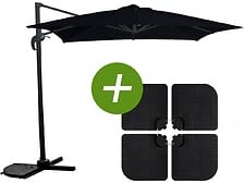 HABITAT ET JARDIN Parasol jardin déporté "Soleil" - Carré - 2.5 x 2.5 m - Noir  ...