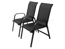 HABITAT ET JARDIN Lot de 2 fauteuils de jardin "Porto" alu/textilène - Noir