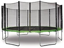 HABITAT ET JARDIN Trampoline " Yoopi " - Ø 4.90 m - Vert - Avec filet + échelle ...