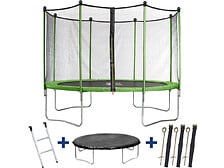 HABITAT ET JARDIN Trampoline "Yoopi" - Ø 4.25 m - Avec Filet + Echelle + Couver ...