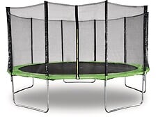 HABITAT ET JARDIN Trampoline " Yoopi " - Ø 4.60 m - Vert - Avec filet + échelle ...