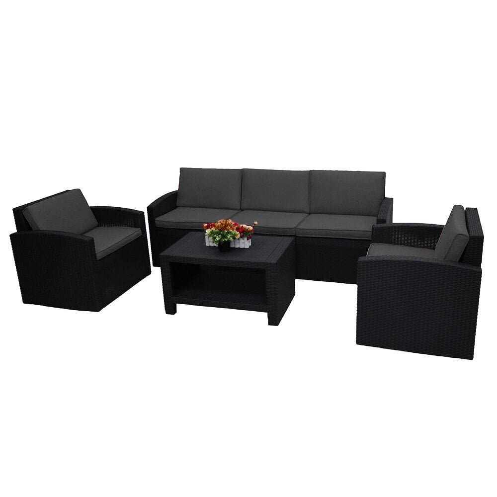 Salon de jardin 5 places VANCOUVER Gris Résine