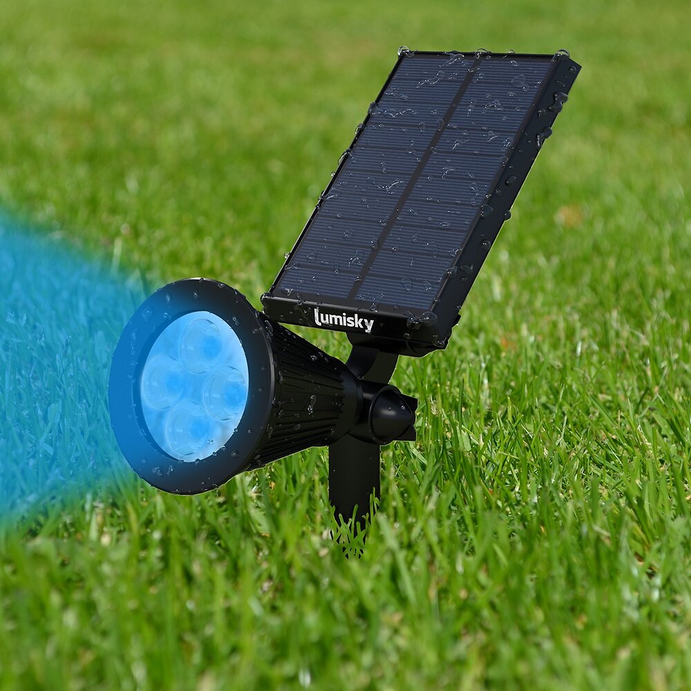 LUMI JARDIN - Lot de 2 spots solaires projecteur 2x SPIKY C34 Noir Plastique 100LM - large
