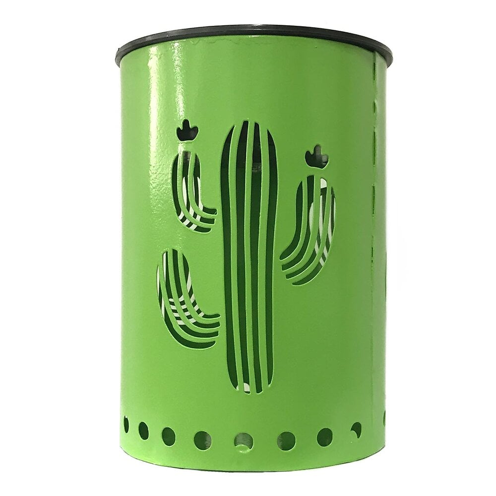 lanterne solaire jeu de lumière cactus vert métal h13cm