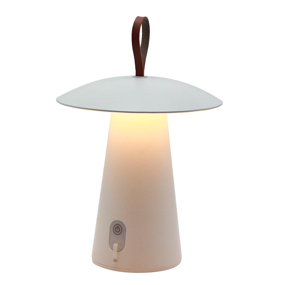 lampe de table sans fil led fungy blanc aluminium h29cm