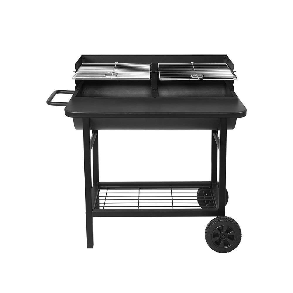 Barbecue à charbon rectangulaire noir avec couvercle et thermomètre GW0106  - Apori Sp. z o.o.