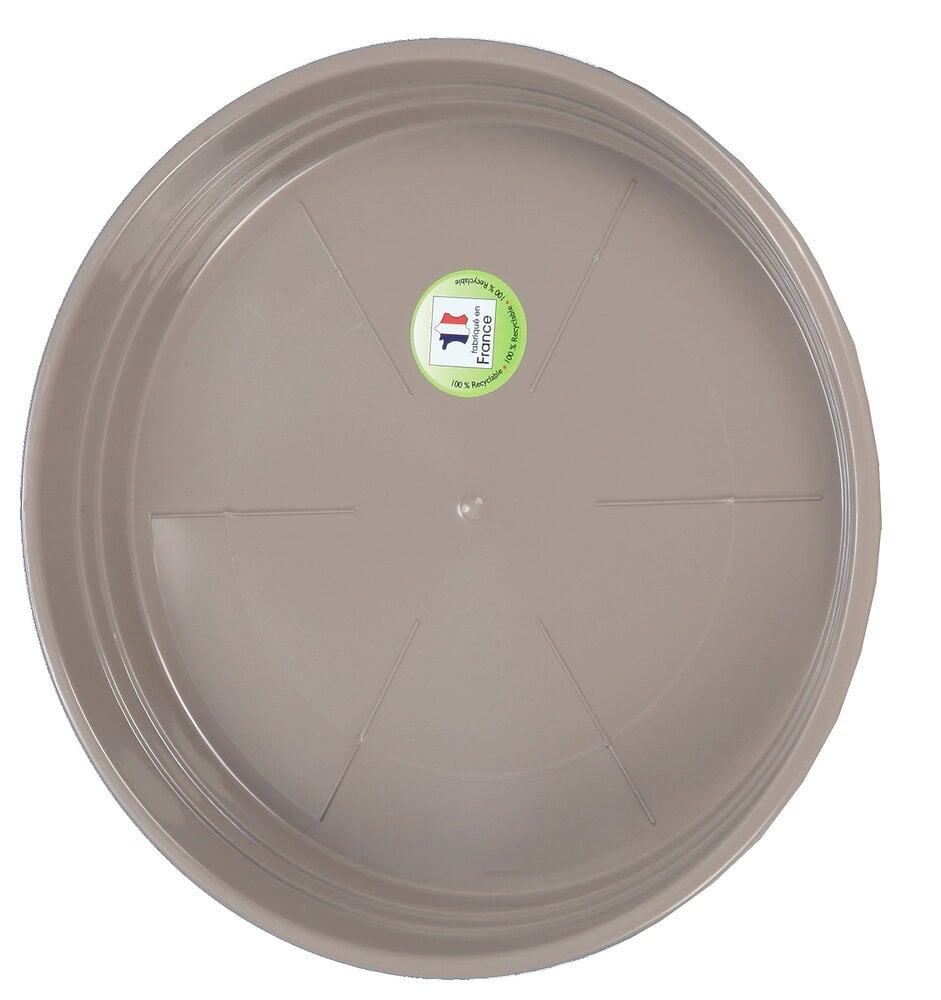 Soucoupe Pour Pot De Fleurs - 21,5 Cm De Diamètre, Couleur Taupe, Plastique