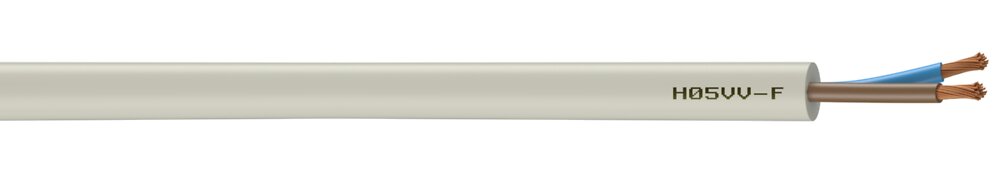 NEXANS - Câble electrique H05VV-F 2x1mm2 - Blanc - Vendu au metre - large