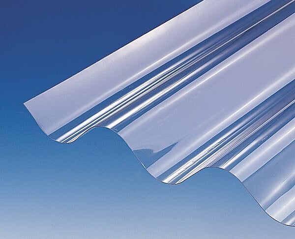 Plaque PVC ondulée (GO 177/51 - grandes ondes) Transparent, l