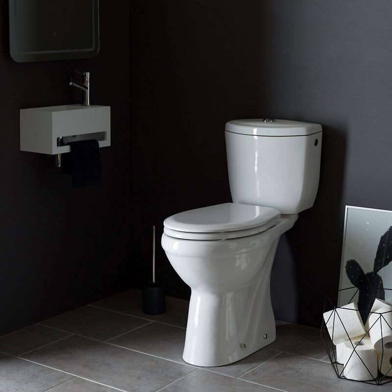 WC à poser Casual+ H49 cm sortie verticale avec ouverture frontale blanc -  Iperceramica
