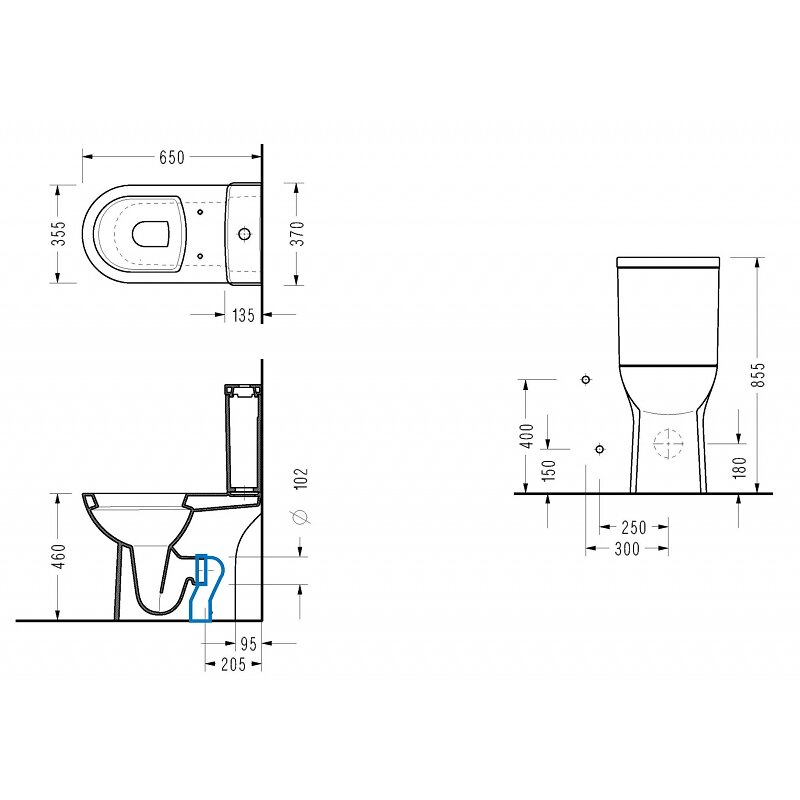 PLANETE_BAIN - Pack wc surelevé Friendly sortie verticale vario maxi confort - large