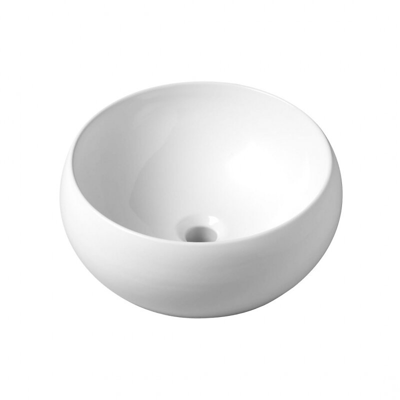 PLANETE_BAIN - Vasque à poser forme bol en porcelaine blanche - large
