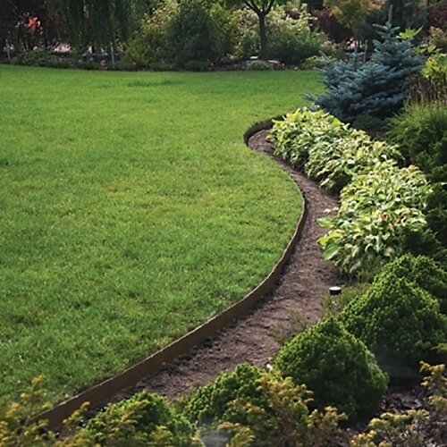 GT_GARDEN - Bordure de jardin flexible marron - 15 cm x 6 mètres - large