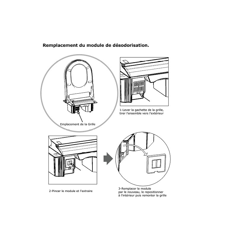 WC_CLEAN - Filtre anti odeur pour cuvette suspendue japonaise lavante WC clean - large