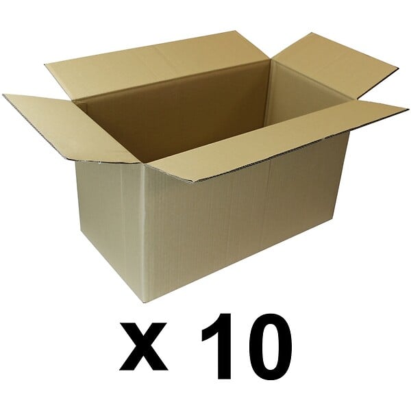 Lot de 10 cartons de déménagement double cannelure 53 x 28 x 30 cm  Bricorama