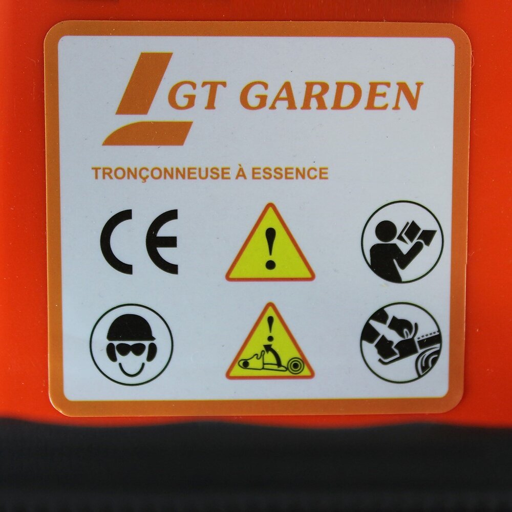 GT_GARDEN - Tronçonneuse thermique 52 cm3, 3 CV, guide 45 cm, 2 chaînes - large