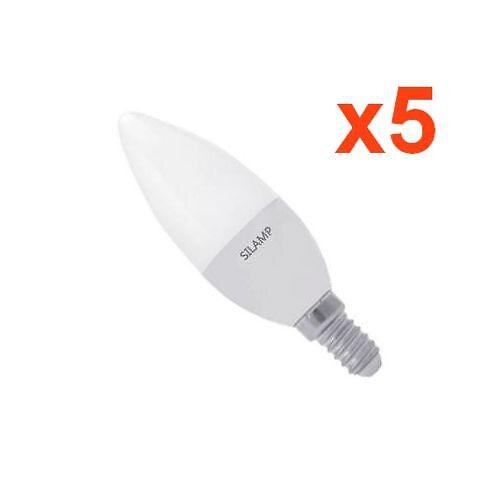 SILAMP - Ampoule E14 LED 8W 220V C37 180° (Pack de 5) - Blanc Neutre 4000K - 5500K - SILAMP - large