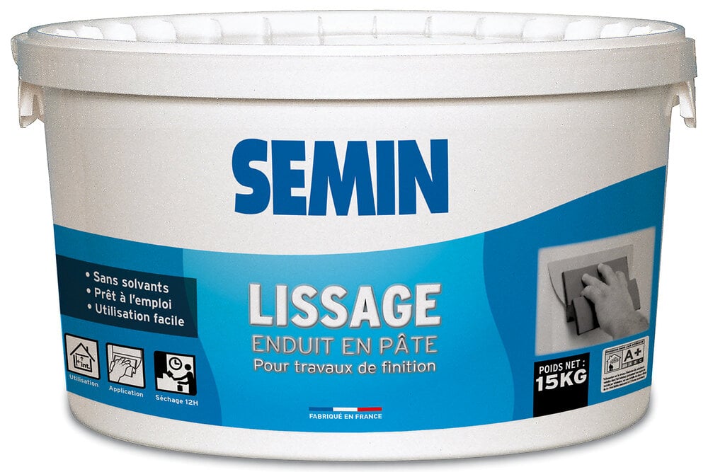 SEMIN - Enduit de lissage pâte blanc 15 kg  - large
