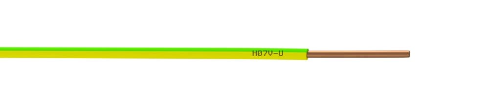 . - Câble électrique H07VU 2.5mm2 vert/jaune - L.100m - large