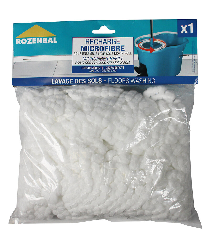ROZENBAL - Recharge microfibre pour ensemble lave-sols Mop'n Roll - large