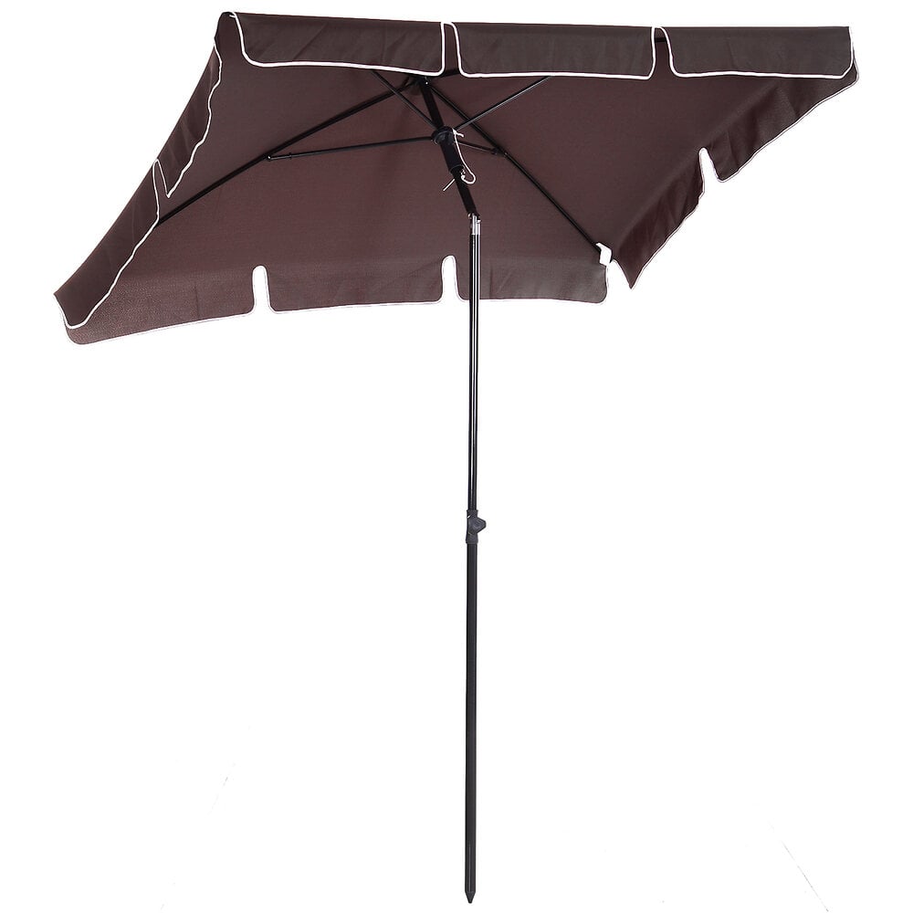 OUTSUNNY - Parasol Rectangulaire Inclinable Alu Acier Polyester Haute Densité Diamètre 2 M Chocolat - large