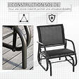 OUTSUNNY - Fauteuil à bascule de jardin rocking chair design contemporain métal textilène noir - vignette