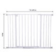 Barrière de sécurité longueur réglable dim. 76-107l x 76H cm sans perçage  métal plastique blanc - Barrière de sécurité bébé - Achat & prix