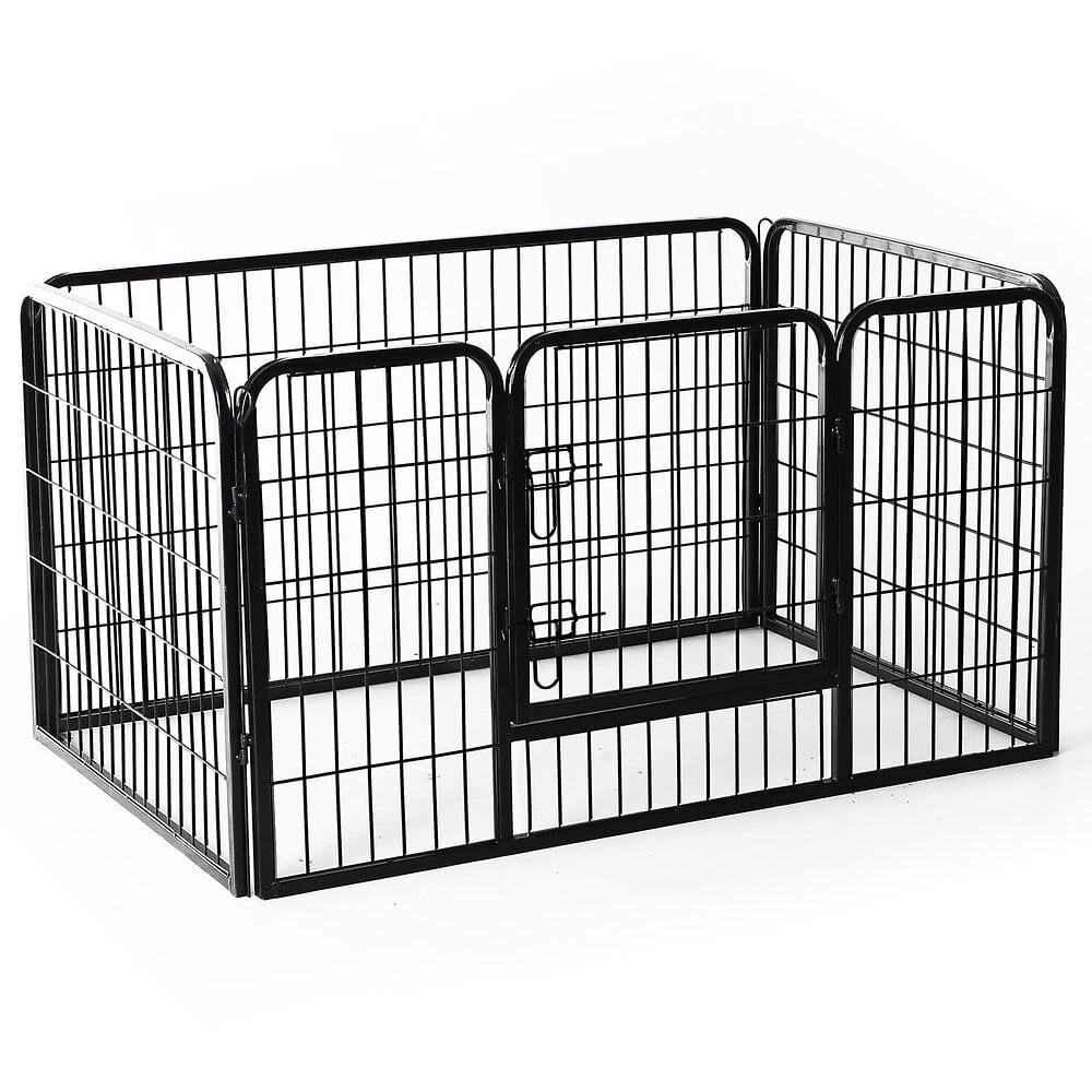PAWHUT Barrière de sécurité - parc enclos chien modulable pliable - porte  verrouillable - 8 panneaux acier et PP - dim. 482,5L max. x 76H cm noir pas  cher 