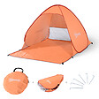 OUTSUNNY - Abri de plage tente de plage pliable pop-up automatique instantané protection UV fenêtre arrière grand tapis de sol orange - vignette