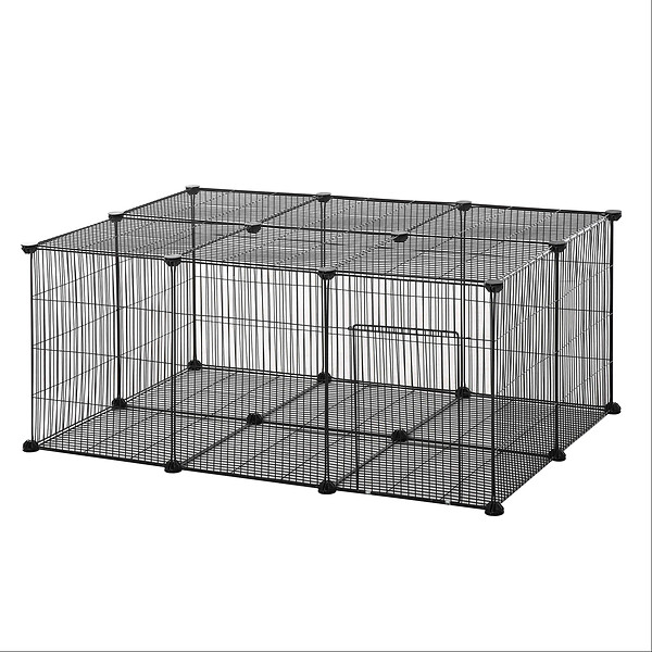 Pawhut Cage pour rongeurs Multifonction 4 Plateformes 3 rampes 4 Portes  dim. 80L x 52l x 128H cm métal Gris argenté Noir : : Animalerie