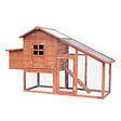 PAWHUT - Poulailler cottage cage à poules sur pied dim. 190L x 66l x 116H cm multi-équipement bois massif pin pré-huilé - vignette