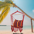 OUTSUNNY - Chaise suspendue hamac de voyage respirant portable dim. 60L x 45l x 55H m coton polyester multicolore - vignette