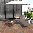 HOMCOM - Chaise longue pliante bain de soleil inclinable transat textilène lit jardin plage 182L x 56l x 24,5H cm chocolat - vignette