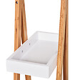 HOMCOM - Etagère en bambou de salle de bain étagère debout 3 paniers dim. 30L x 18l x 81H cm bambou MDF blanc - vignette