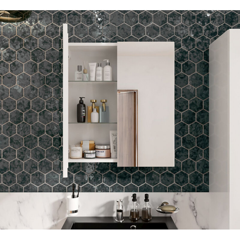 Armoire de toilette miroir Oslo 60 cm 2 portes Allibert