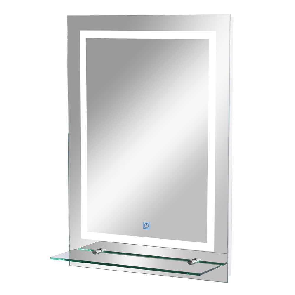 Miroir lumineux LED armoire murale design de salle de bain 2 en 1 dim. 50L  x 15l x 60H cm MDF blanc