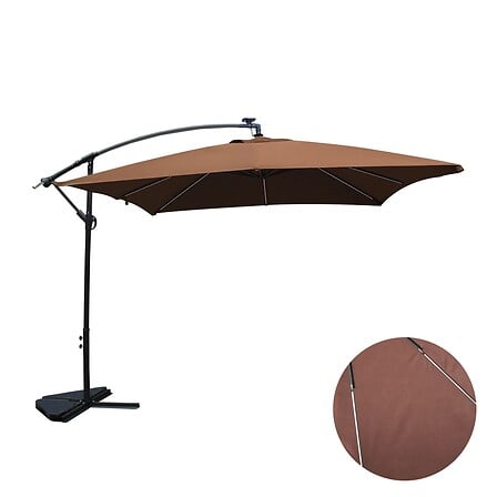 CONCEPT USINE Solenzara Néon chocolat : parasol LED déporté 3x3m