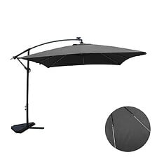 CONCEPT USINE Parasol LED déporté carré 3x3m gris SOLENZARA NEON