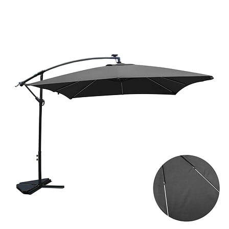 CONCEPT USINE Solenzara Néon gris : parasol LED déporté 3x3m