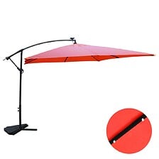 CONCEPT USINE Parasol LED déporté carré 3x3m terracotta SOLENZARA BULLE