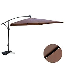 CONCEPT USINE Parasol LED déporté carré 3x3m chocolat SOLENZARA BULLE