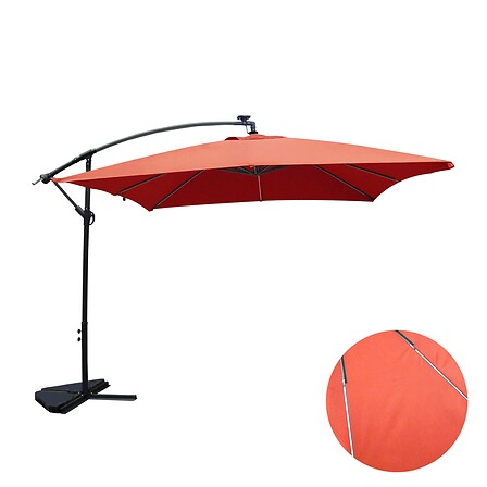 CONCEPT USINE Solenzara Néon terracotta : parasol LED déporté 3x3m