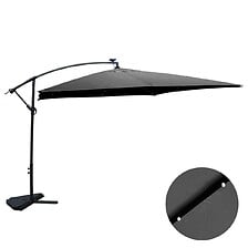 CONCEPT USINE Parasol LED déporté carré 3x3m gris SOLENZARA BULLE