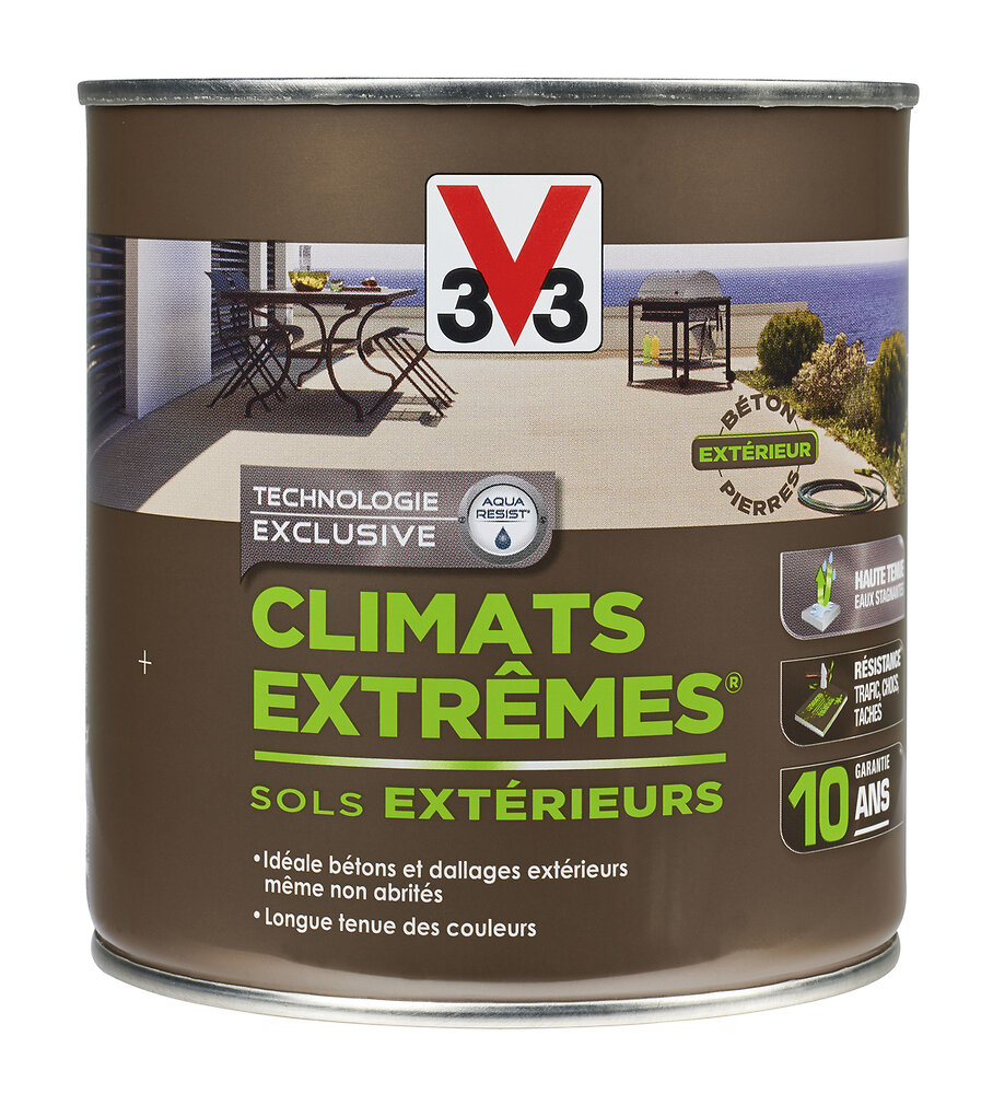 Peinture extérieure bois Climats extrêmes® V33 vert olivier mat 2.5l